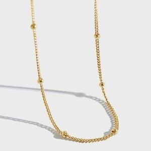 Dainty Gold Plated S925 Sterling Silver Beaded Choker